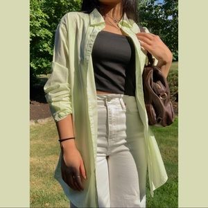 retro oversized lime-green button down